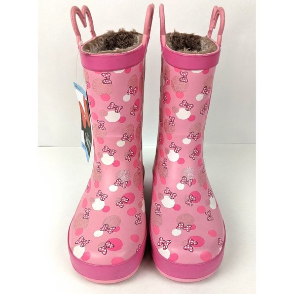 Western Chief Fur Lined Minnie Mouse Rain Boots - Picture 2 of 5